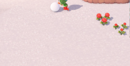 Villager rolling a snowball